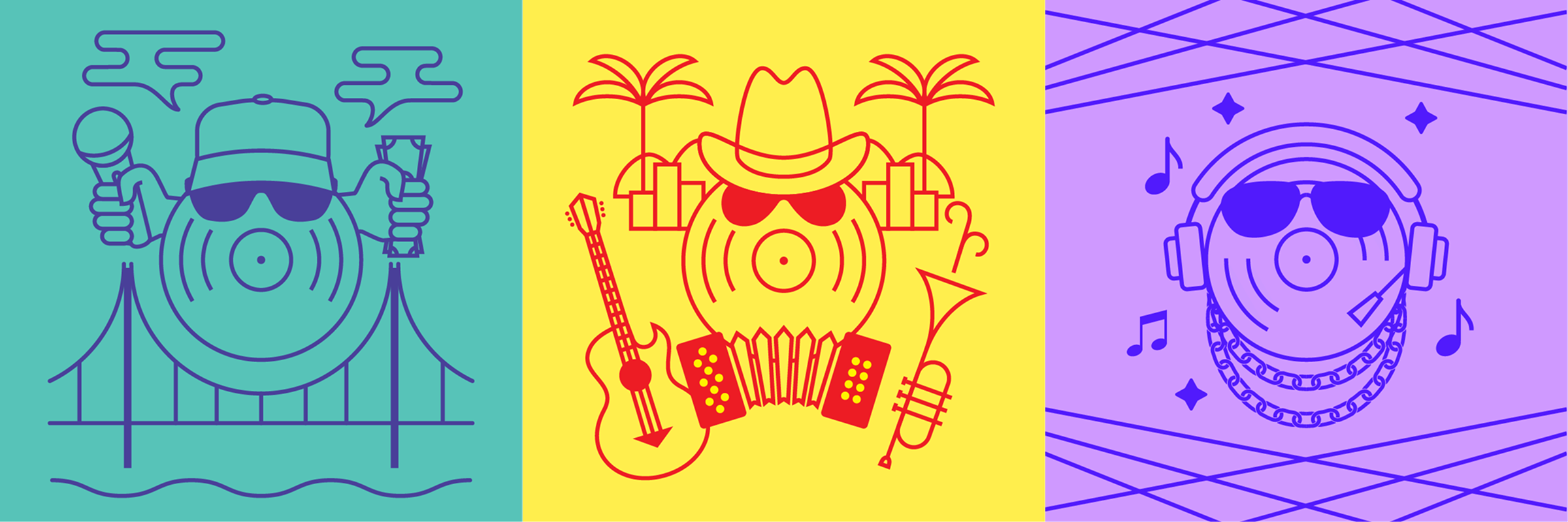 Pandora album art illustrations