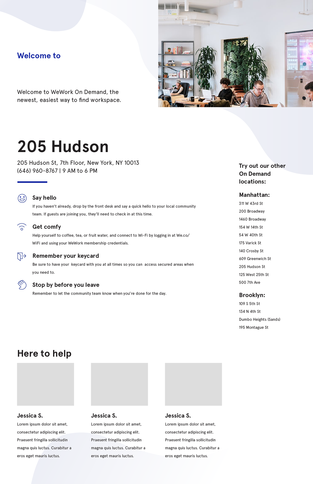 WeWork on-demand handout